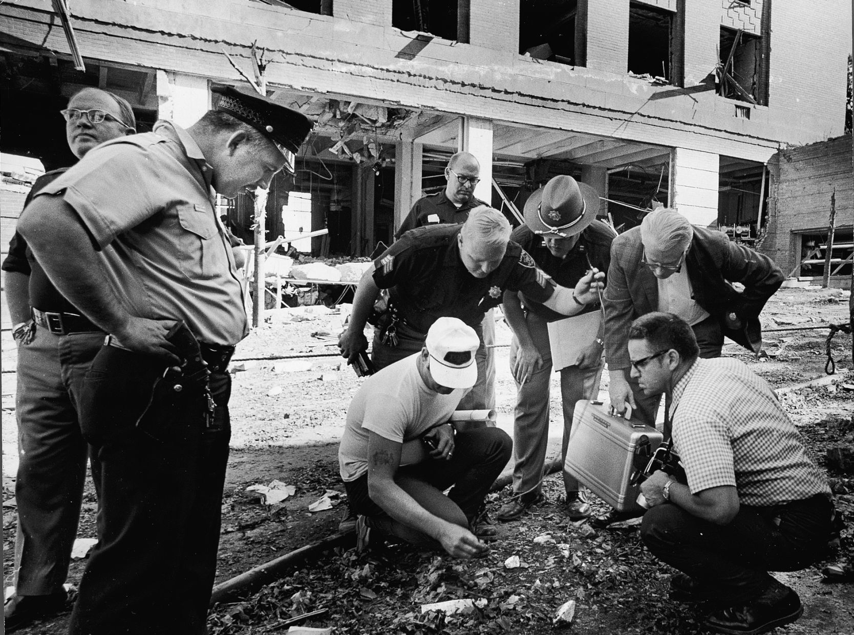 Sterling Hall bombing - comb thru wreckage